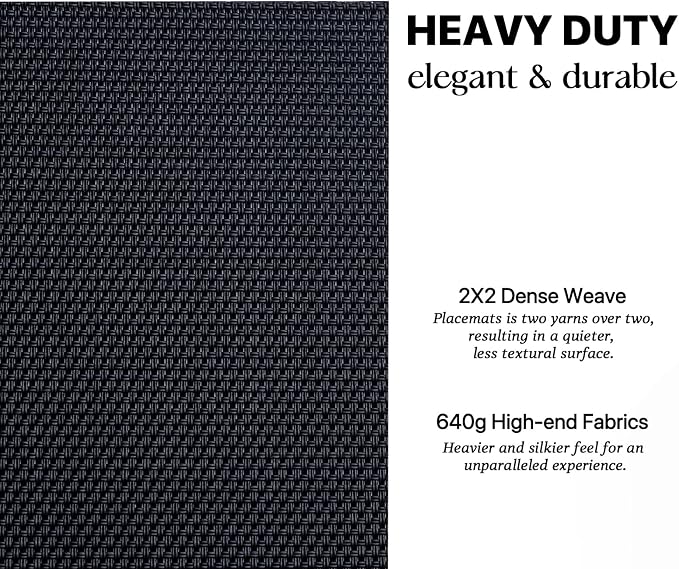 LEXMORE Placemats Set of 6 Vinyl/Plastic Woven Place Mats - Image 3