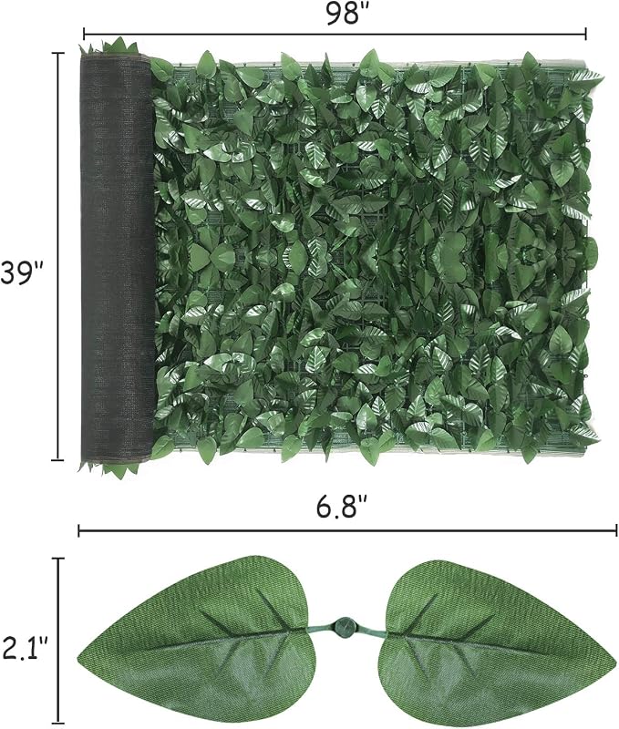 Ogrmar 98x39 inch Artificial Leaves Privacy Fence Screen Artificial Hedges - Image 6