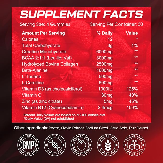 Creatine Monohydrate Gummies 6000MG Pre-Workout - Image 7