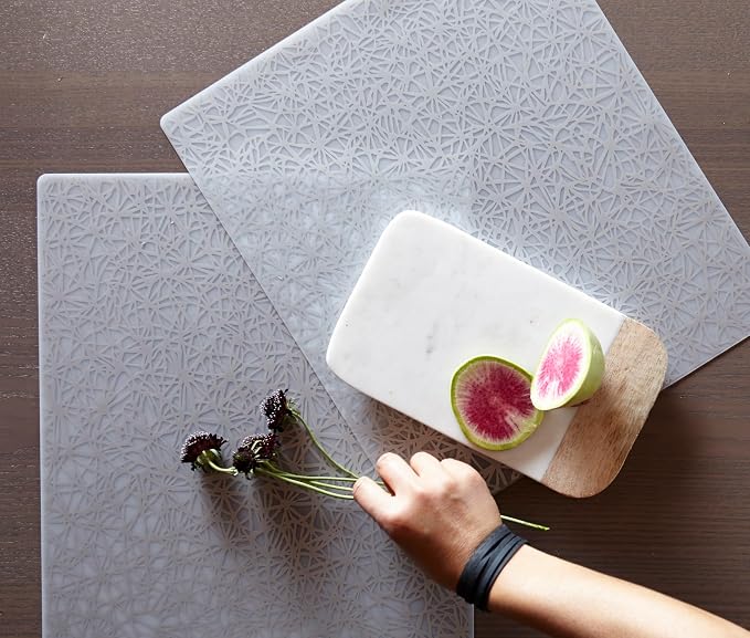 modern-twist 14" x 16" Silicone Rectangular Placemat, PVC-Free Table Mat - Image 2