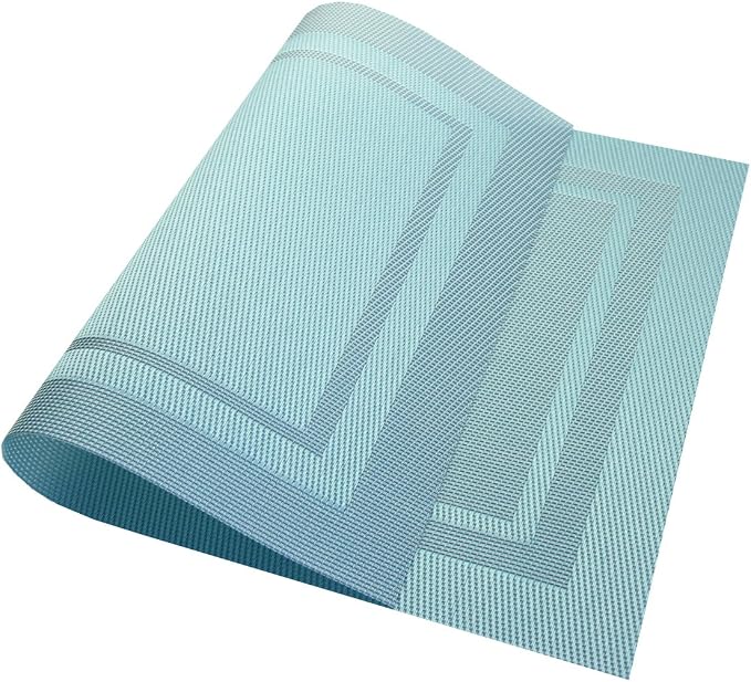 PIGCHCY Heat Insulation Non Slip Plastic Placemats, Washable Easy to Clean - Image 4