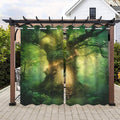 Fantasy Theme Outdoor Curtains for Patio Waterproof, Forest Pattern, UV and by Lirduipu