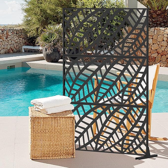 Domi Metal Privacy Screen, Freestanding Outdoor Indoor Divider, Decorative - Image 8