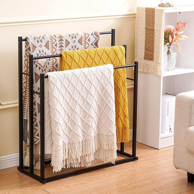 Honiter Towel Racks for Bathroom, 3 Tier Free Standing Towel Rack, Blanket - Image 4