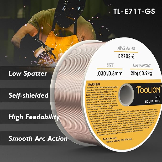 TOOLIOM ER70S-6 .030" Mild Steel MIG Solid Welding Wire on 2-Pound Spool - Image 3