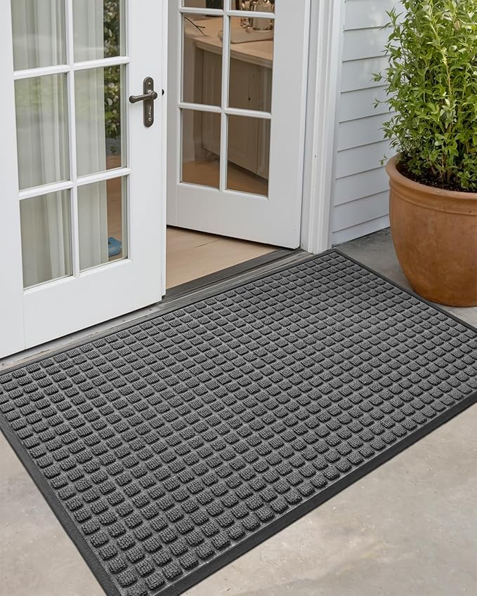DEXI Front Door Mat Outside Entrance, 3x5 ft Rubber Entry Doormat Heavy Duty by DEXI