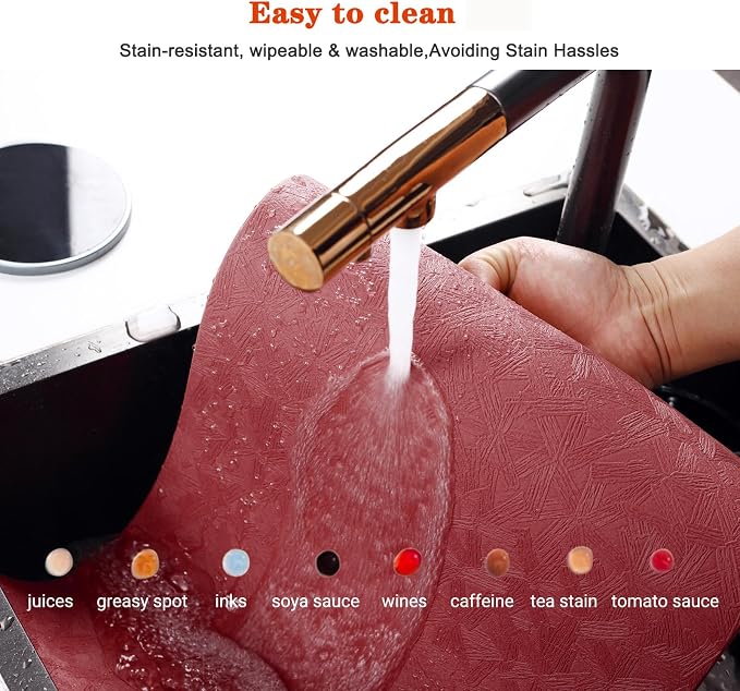 Vinyl Placemats Set of 12 Heat Resistant Easy Clean Non-Slip Place Mats - Image 5