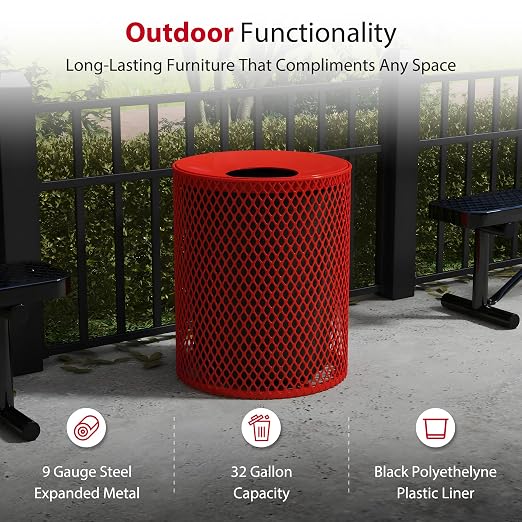 Leisure Craft Heavy-Duty 32 Gallon Receptacle, Liner Included, Made - Image 3