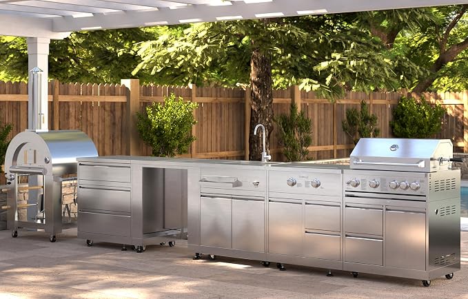 KoolMore 32 in. Outdoor Wood Fired Pizza Oven in Stainless-Steel - Image 5