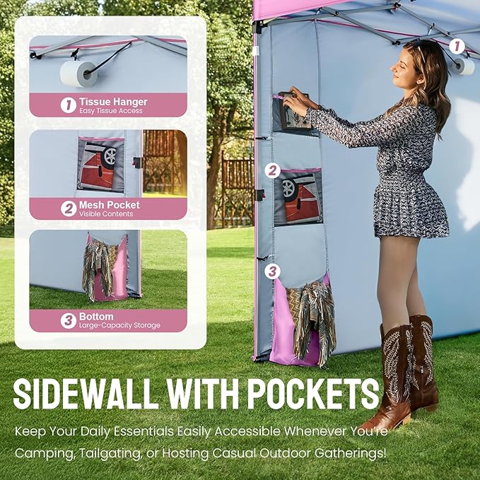 CROWN SHADES Canopy Tent, 10 x 10 Foot Portable Pop Up Outdoor Shelter - Image 4