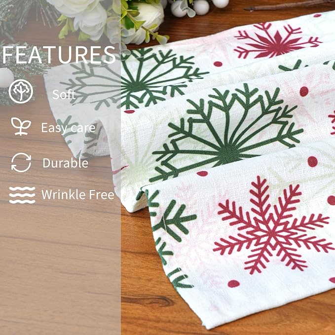 Christmas Tablecloth with Snowflake, Spillproof Waterproof Fabric Table Cloth - Image 6