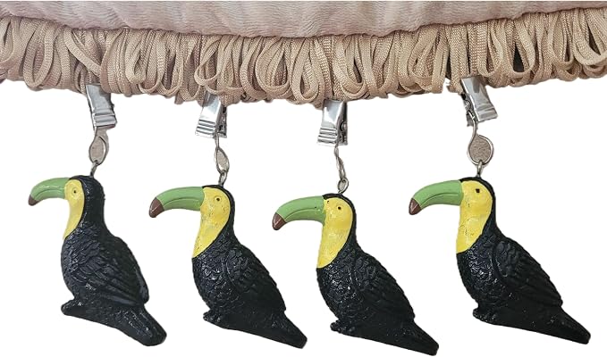 TwoFish Home Set of 4 Toucan Resin Tablecloth Weights Clips Toucan Handicraft - Image 3