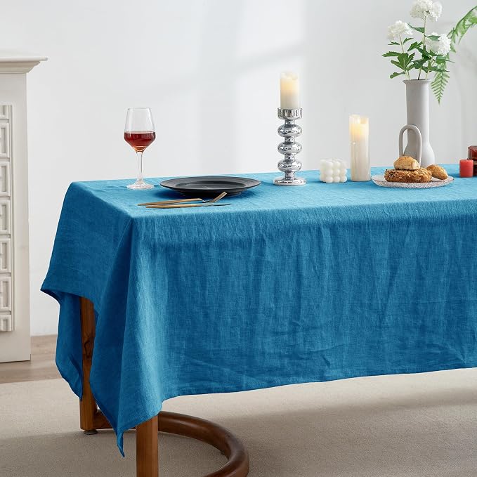 EVERLY 100% Pure Linen Rectangle Tablecloths 60x84Inches - Image 3