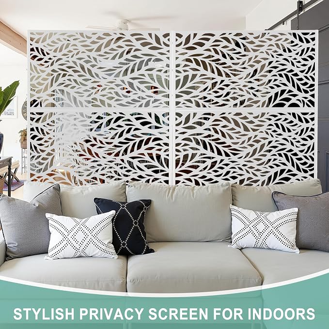 Metal Privacy Screen for Outdoor & Indoor Use, Free Standing Privacy Screen for - Image 6
