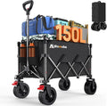 Collapsible Wagon Cart, 150L Heavy Duty Foldable Beach Wagon by Blomoba