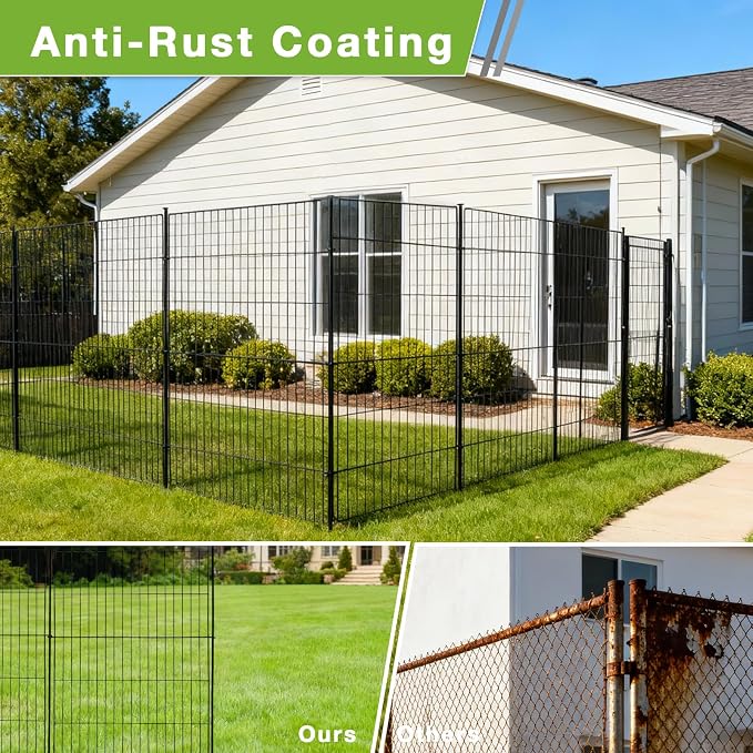 10 Panels No Dig Decorative Outdoor Garden Fence - Image 5