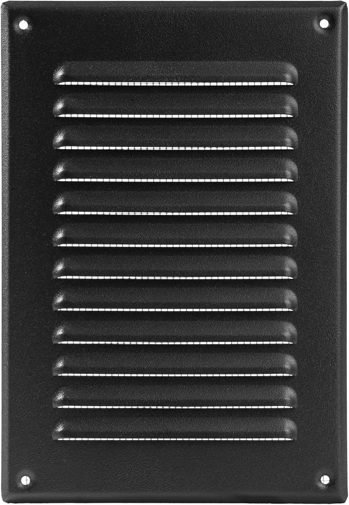 Vent Systems - 5 x 7 Inch Black Metal Rectangular Soffit Air Vent Grille Cover by VentSystems