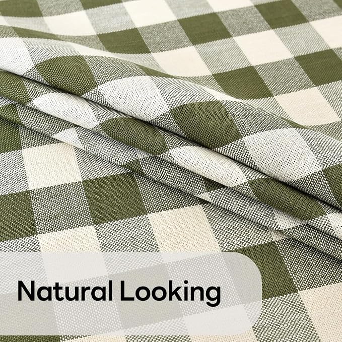 Gingham Round Tablecloth Table Cloth Heavy Duty Cotton Checkered Table Cloth - Image 4
