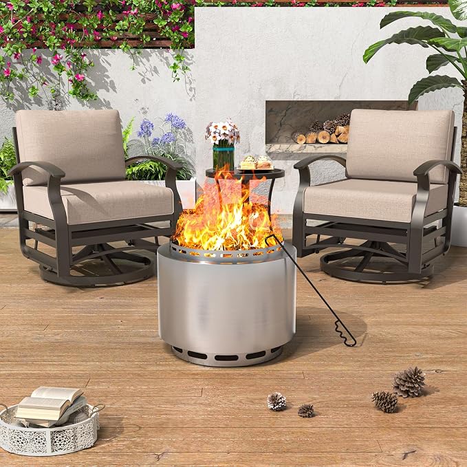 ALAULM Smokeless Fire Pit, 19 Inch Portable Fire Pit - Image 5