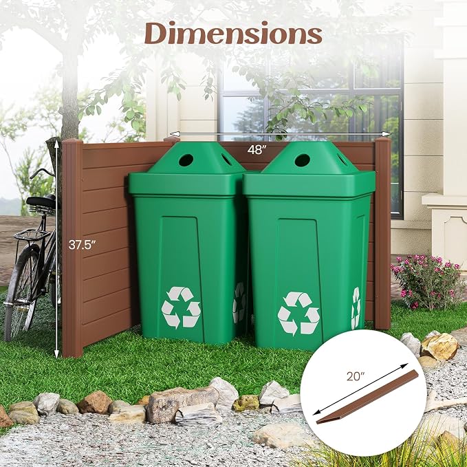 Giantex 2 Panels Air Conditioner Fence, Decorative Trash Can Enclosure - Image 6