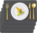 Vinyl Placemats Set of 4 Faux Leather 100% Waterproof Wipeable Washable Place by Uolr