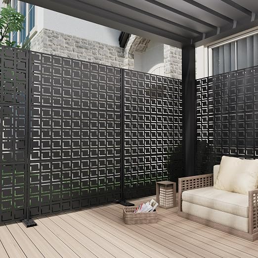 Casaphoria Metal Privacy Screen Outdoor, Frederick Black - Image 3