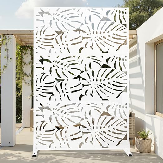 Casaphoria 72" H x 47" W Metal Outdoor Privacy Screen, Freestanding Decorative by Casaphoria