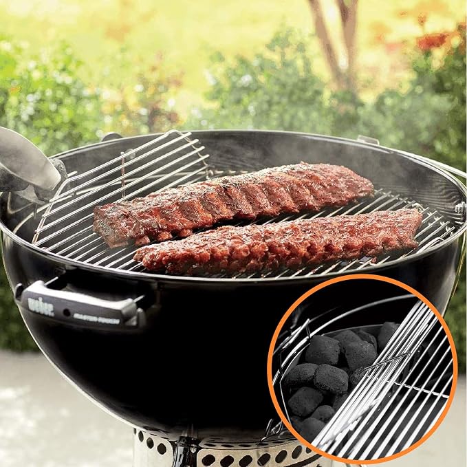 AJinTeby Heavy Duty Plated Steel Hinged Cooking Grate and Lower Grate, Charcoal - Image 5