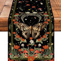 Moth Burlap Table Runner Seasonal Spring Fall Kitchen Dining Linen Table by Worltoldb