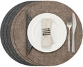 Myir JUN Round Placemats, Dual Sided Faux Leather Place Mats Set of 6 by MyirJUN