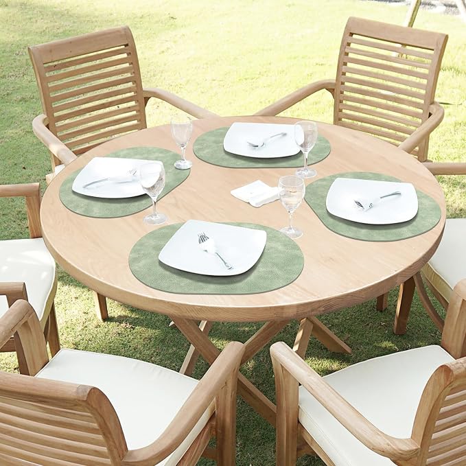 ADRIMER Placemats, Heat Resistant Oval Placemats Set of 8 Washable 12 x 17 Inch - Image 7