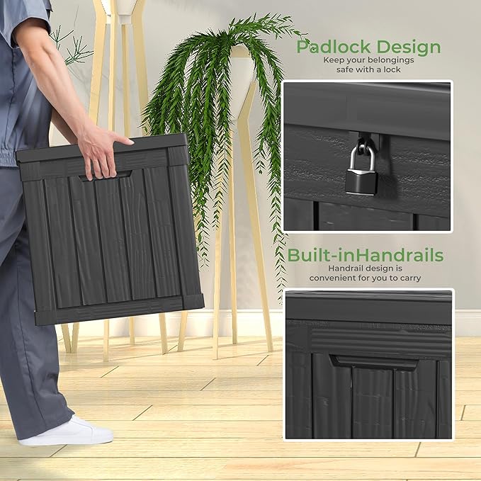 50 Gallon Waterproof Outdoor Storage Box, Resin Deck Box, Lockable Outside - Image 5