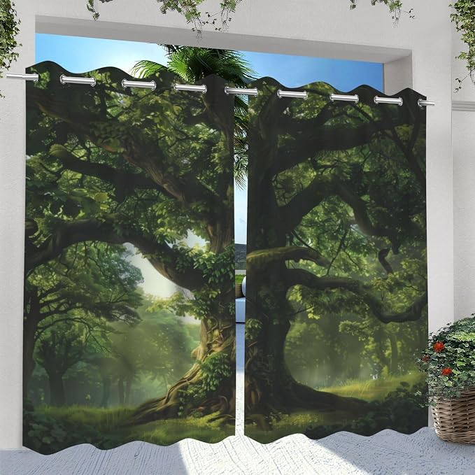 Nature Theme Waterproof Outdoor Curtains - Image 2