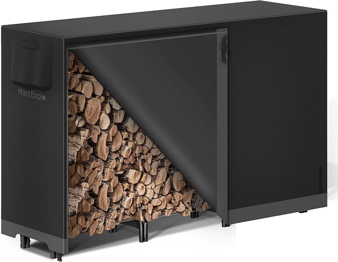 6ft Firewood Log Rack with Cover Outdoor, Heavy Duty Indoor Outdoor Firewood by MarsExplo