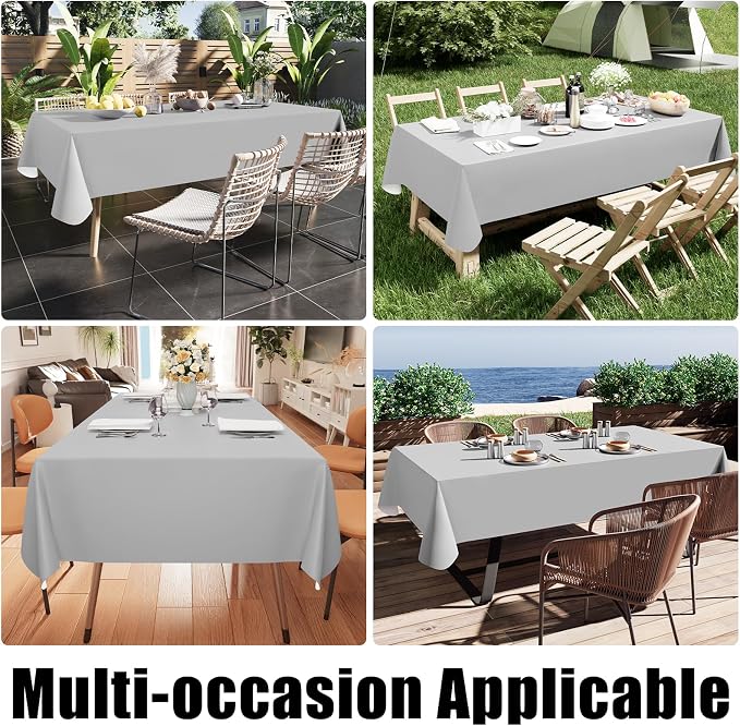 Smiry Rectangle Table Cloth 60x84 Inch, Waterproof Wipeable Vinyl Tablecloths - Image 6
