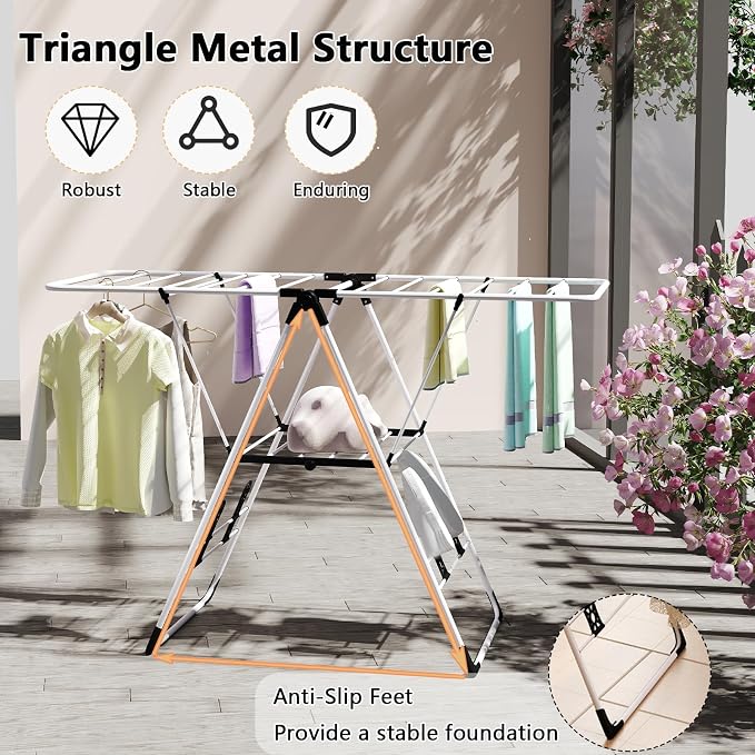 Tangkula Clothes Drying Rack, Collapsible Laundry Rack - Image 3