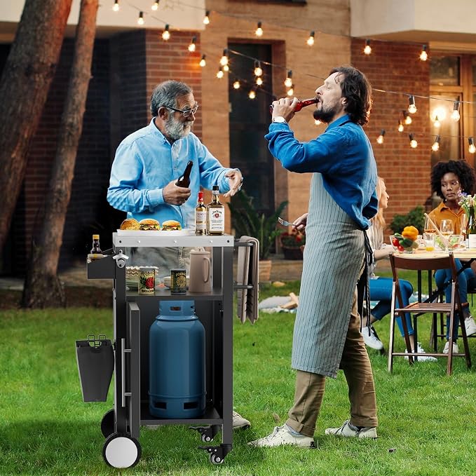 Outdoor Grill Cart with Patio Furniture, Outdoor Grill Table with Storage - Image 2