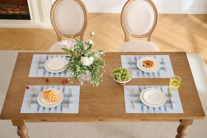 Leetaltree Geometric Print Blue Placemats Set of 4 - Image 8