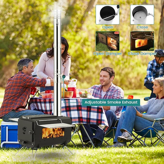 Wood Burning Stove, Hot Tent Stove, Folding Portable Wood Stove - Image 5