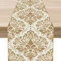 Damask Table Runner, Rustic Gothic Gold Baroque Style Floral Bohemian Boho by Unknown