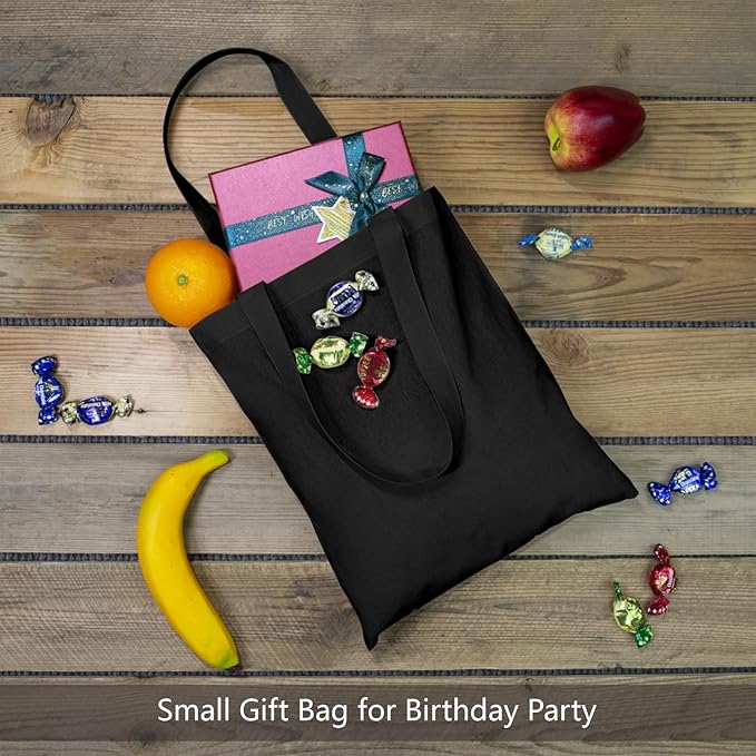 TOPDesign 10-Pack Economical 11.8"x13" Black Cotton Tote Bag, 5oz Lightweight - Image 4