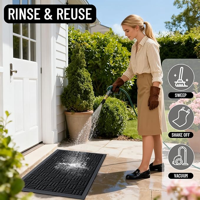 OLANLY Front Door Mat Outside Entrance 47x23, Heavy Duty Sturdy Natural Rubber - Image 8