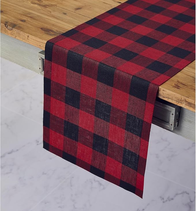 Solino Home Linen Checkered Table Runners 90 Inches Long - Image 2