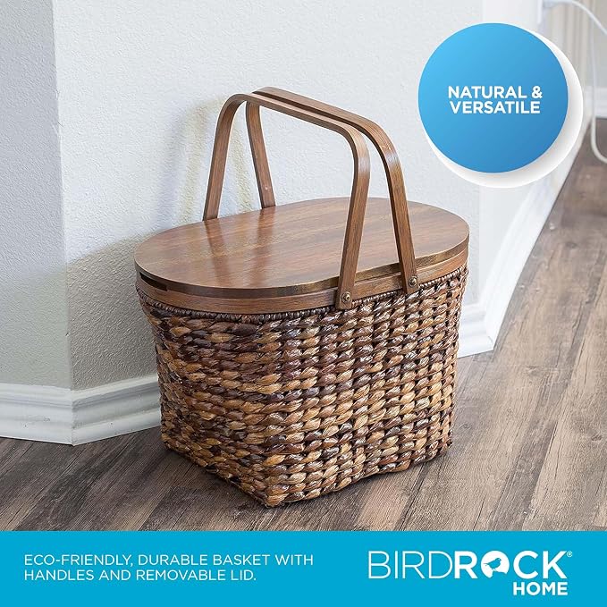 BirdRock Home Seagrass and Abaca Picnic Basket - Image 4