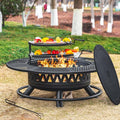 47 Inch Fire Pit with 2 Grills, Outdoor Extra Large Firepits by Florise