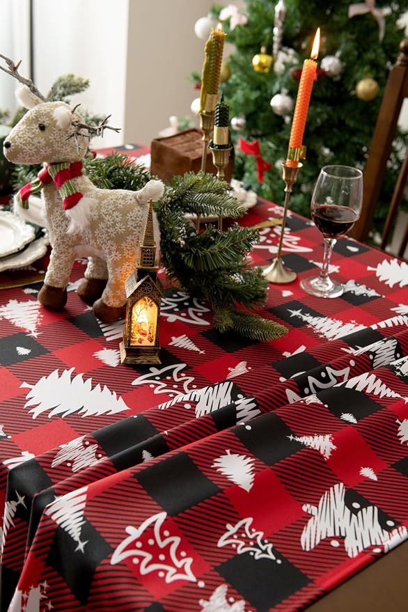 Gingham Xmas Tablecloth Fabric - Image 7