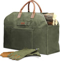 INNO STAGE Firewood Log Carrier Bag Waxed Canvas Tote Holder by INNOSTAGE