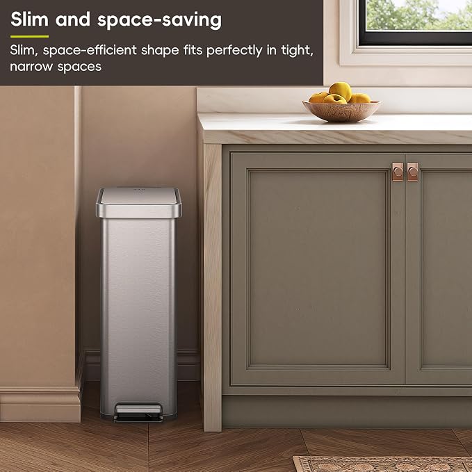 EKO Hudson Slim 50L / 13.2 Gallon Kitchen Trash Can - Image 9
