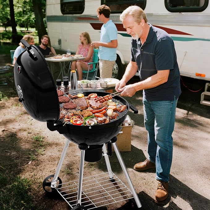 22 inch Premium Charcoal Grill, Kettle Barbecue and Smoker Grills 500+ Sq. In. - Image 9