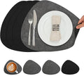 Placemats and Coasters, Washable Reversible Placemats Round Faux Leather by Chitomars